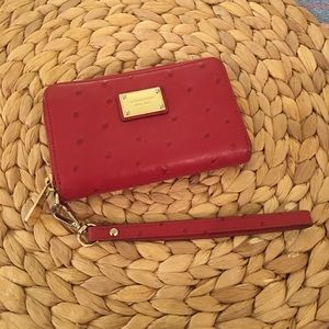 Michael Kors Ostrich Wallet and Phone Case Combo